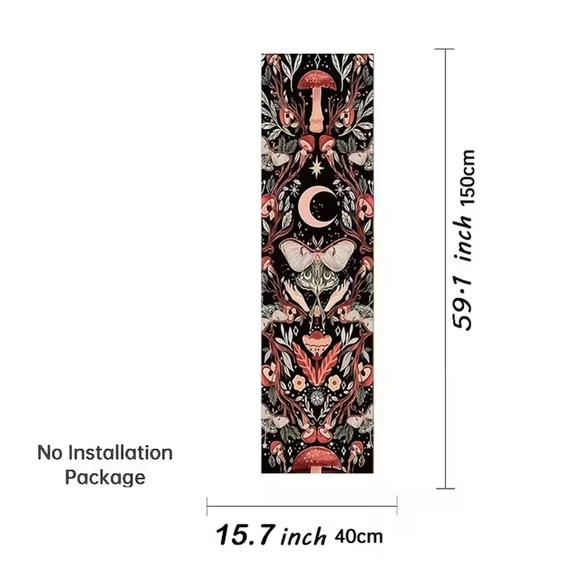 Hippie Mushroom Botanical Moon Mystical Moth Floral Tapestry Wall Hanging - Picture 2 of 2